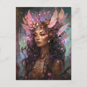 Pink Purple Fairy Queen Fantasy Art Postcard