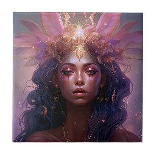 Pink Purple Fairy Queen Fantasy Art Tile