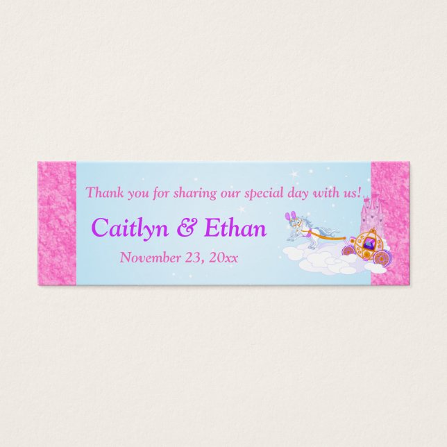 Pink, Purple Fantasy Fairy Tale Wedding Favour Tag (Front)
