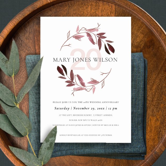 PINK PURPLE FAUNA WREATH TOUTE ANNÉE CARTE ANNIVER (Créateur téléchargé)