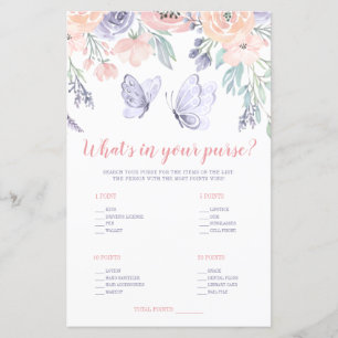 Pink Purple Floral Butterfly What's in Your Purse