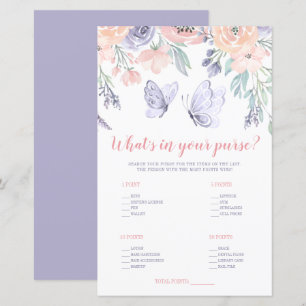 Pink Purple Floral Butterfly What's in Your Purse