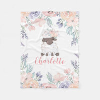 Pink Purple Floral Lamb Personalized Girl