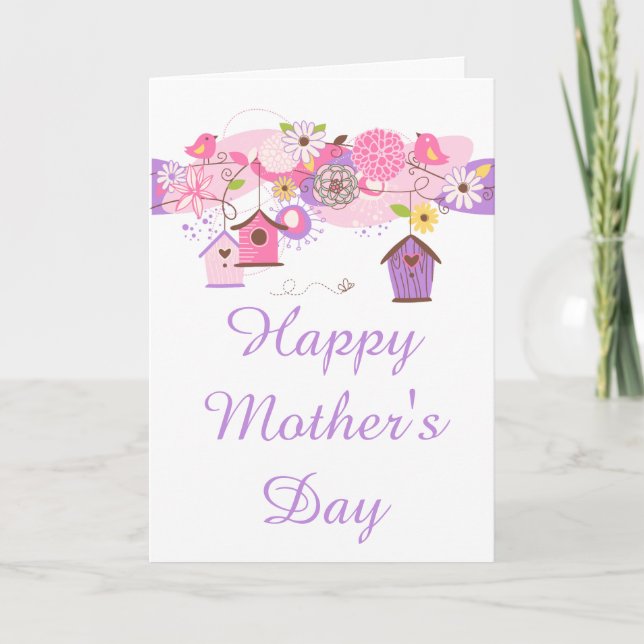 Pink & Purple Floral Mother's Day Card (Front)