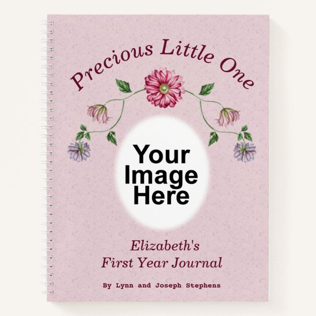 Pink & Purple Floral Vine  Baby Journal (Front)