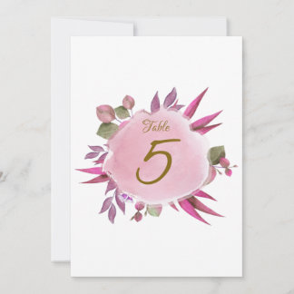 Pink Purple Floral Wedding Tabletop Number