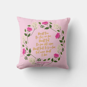 Pink Purple Floral William Shakespeare Never Doubt Throw Pillow