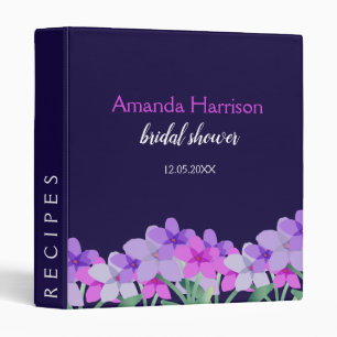 Pink Purple Flower Bridal Shower Binder