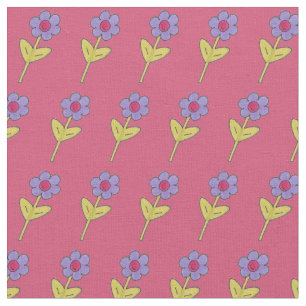 Pink Purple Flower Floral Daisy Garden Party Fabric