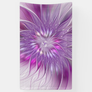 Pink Purple Flower Passion Abstract Fractal Art Banner