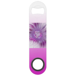Pink Purple Flower Passion Abstract Fractal Art Bar Key