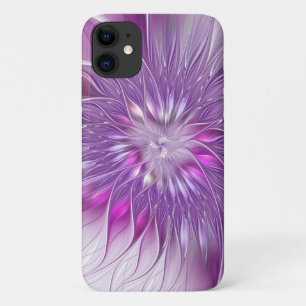 Pink Purple Flower Passion Abstract Fractal Art iPhone 11 Case