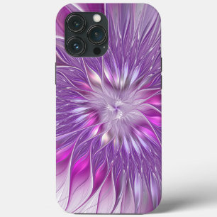 Pink Purple Flower Passion Abstract Fractal Art iPhone 13 Pro Max Case