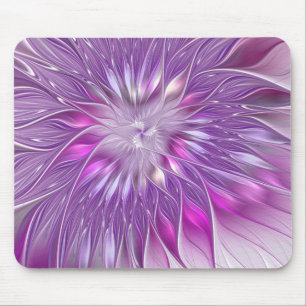 Pink Purple Flower Passion Abstract Fractal Art Mouse Pad