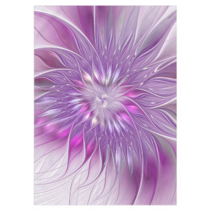 Pink Purple Flower Passion Abstract Fractal Art Tablecloth