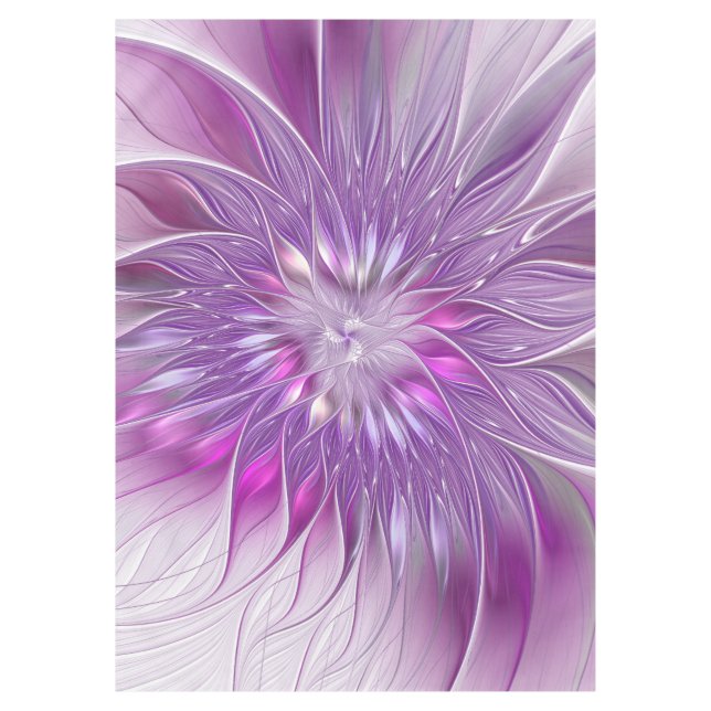 Pink Purple Flower Passion Abstract Fractal Art Tablecloth (Front)