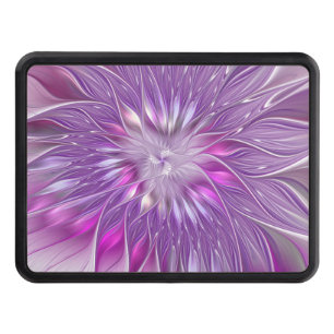 Pink Purple Flower Passion Abstract Fractal Art Trailer Hitch Cover