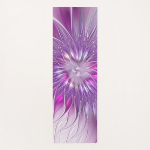 Pink Purple Flower Passion Abstract Fractal Art Yoga Mat