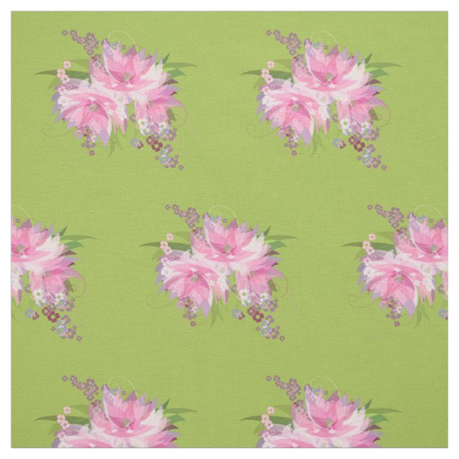 Pink & Purple Flowers Fabric (Swatch)