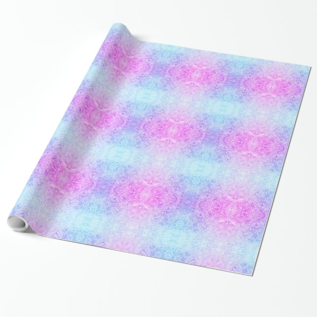 Pink / Purple frosted design Wrapping Paper (Unrolled)