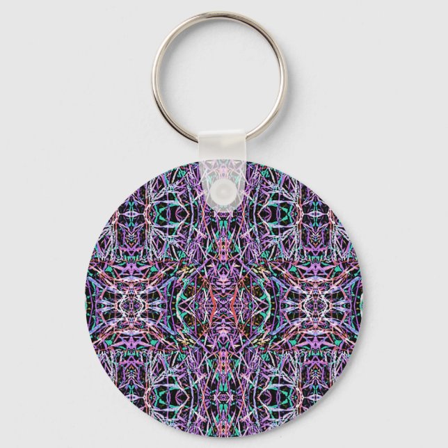 Pink Purple Geometric Keychain (Front)