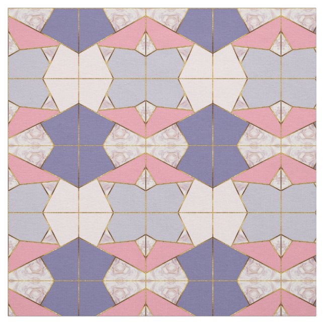 Pink Purple Geometric Pattern Fabric (Swatch)