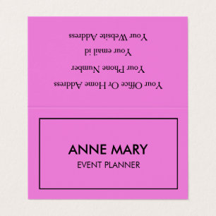 Pink Purple Girly Lavender Event Planner Elegant Business Card