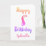 Pink Purple Glitter 8th Birthday Card<br><div class="desc">A personalized glitter 8th birthday card,  which you can easily personalize the front with her name. The inside birthday message can also be personalized. A personalized eighth birthday keepsake for daughter,  granddaughter,  goddaughter,  etc. Please note there is not actual glitter on this product but a design effect.</div>