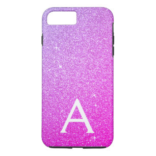 Pink Purple Glitter and Sparkle Monogram Case-Mate iPhone Case
