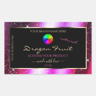Pink Purple Glitter Frame Product Label with Logo
