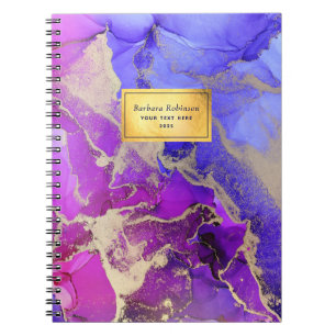 Pink Purple Gold Abstract Art Notebook