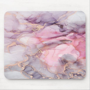 pink , purple, golden marble  mouse pad