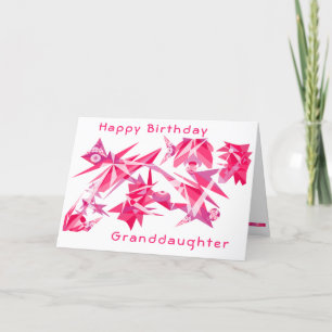 Pink & Purple Granddaughter Birthday Card