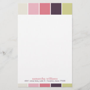 Pink Purple Green Modern Decorative Colour Blocks Stationery