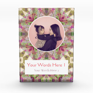 Pink Purple Green Star Happy Birthday Gift for Her Photo Block
