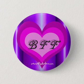 PINK PURPLE HEART 2 INCH ROUND BUTTON