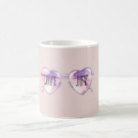 Pink Purple Heart Glasses Love Joy