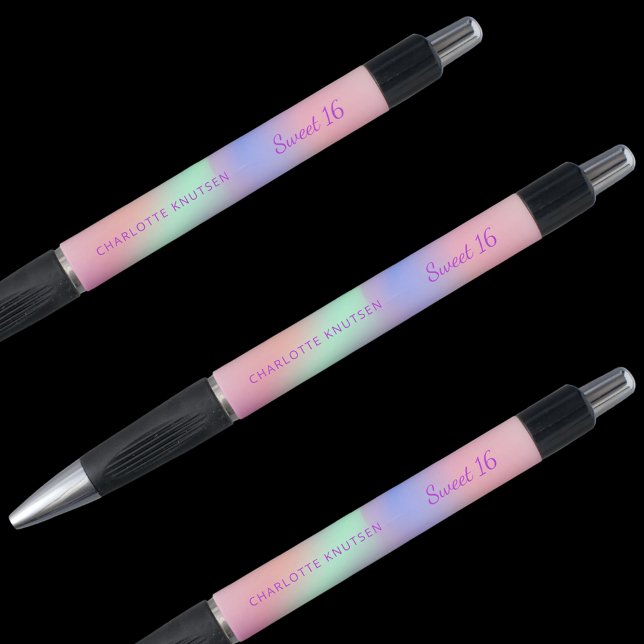 Pink purple holographic name Sweet 16 Pen (Creator Uploaded)
