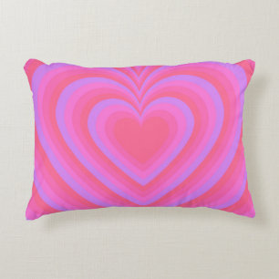 Pink Purple Hypnotic Heart Love Pattern Accent Pillow