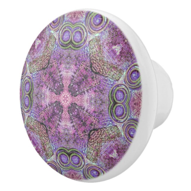 Pink & Purple Jewel Pattern Door Knob (Right)