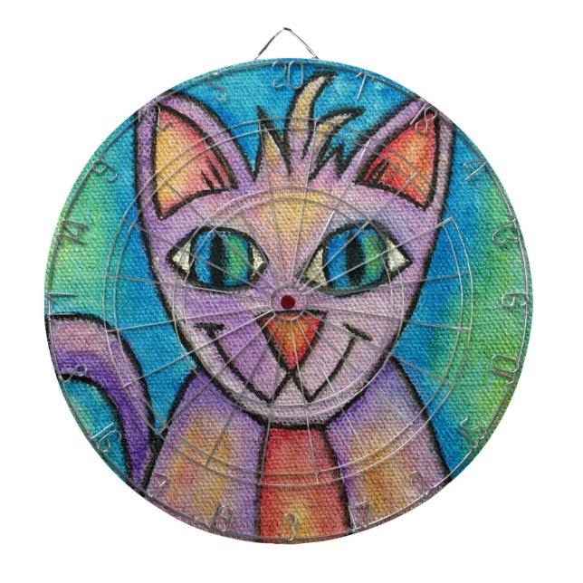 Pink Purple Kitty Cat Dartboard (Front)