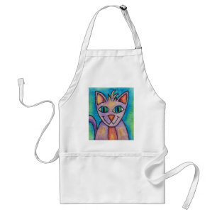 Pink Purple Kitty Cat Standard Apron