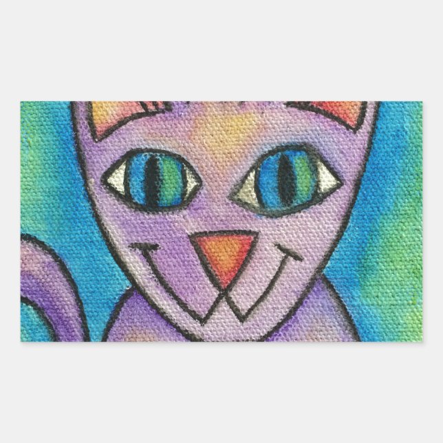 Pink Purple Kitty Cat Sticker (Front)