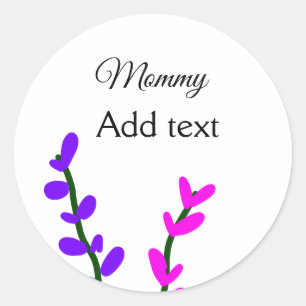 Pink purple lavender mommy mother's day mom gift classic round sticker