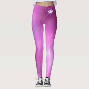 Pink Purple Leggings - White B&B Logo