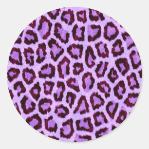 Pink Purple Leopard Fur Spots Pattern Classic Round Sticker