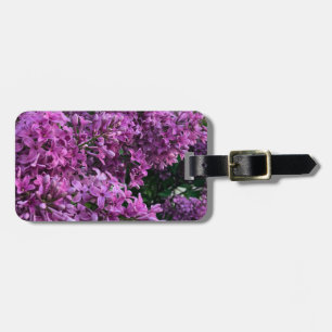 Pink purple lilacs   romantic pink floral photo luggage tag