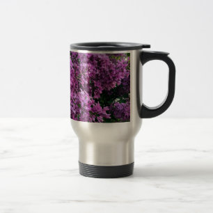 Pink purple lilacs romantic pink floral photo travel mug