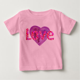 Pink & Purple Love Hearts Baby T-Shirt