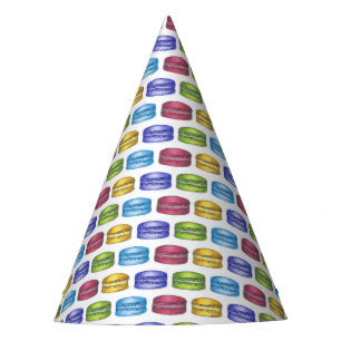 Pink Purple Macaron French Pastry Cookies Bakery Party Hat